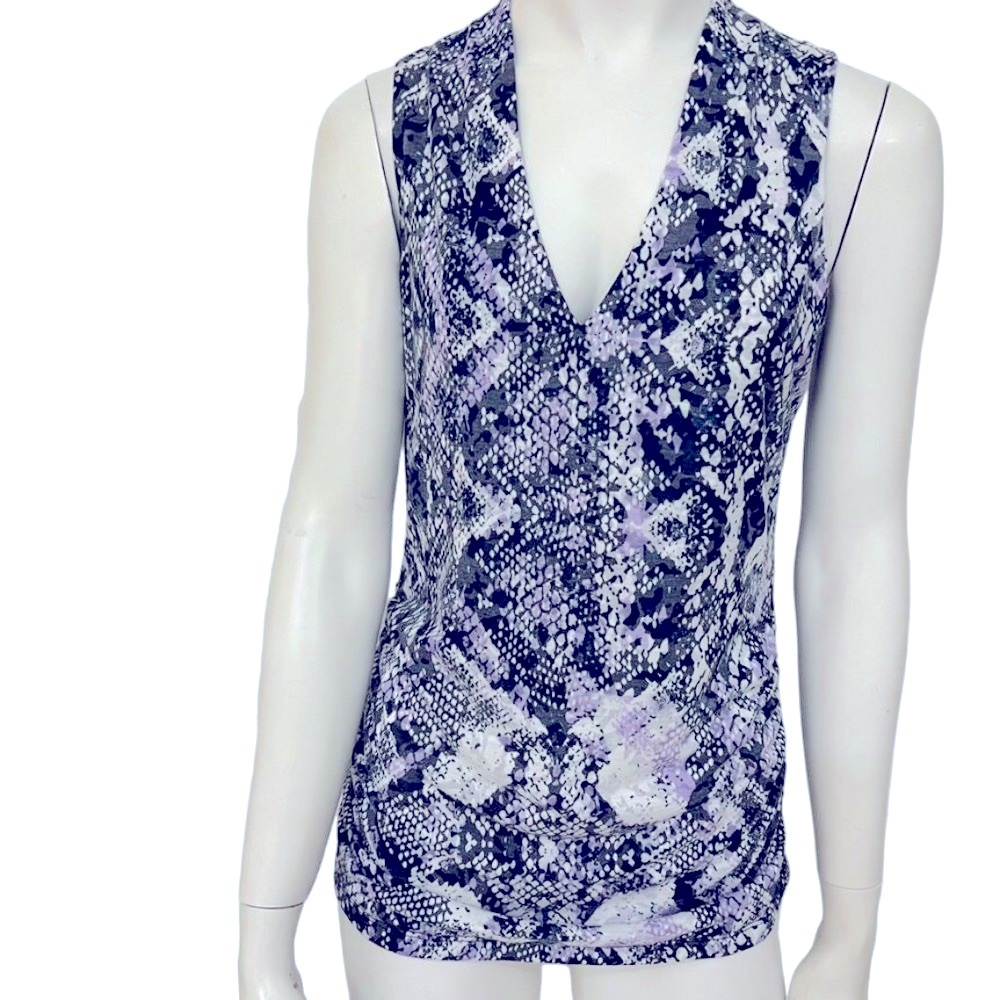 INC Snake Skin  Print Sleeveless V-Neckline Blouse Size Medium